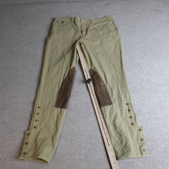 Ralph Lauren Womens Breeches 14 Beige Solid Riding Thigh Leather - Picture 2 of 9